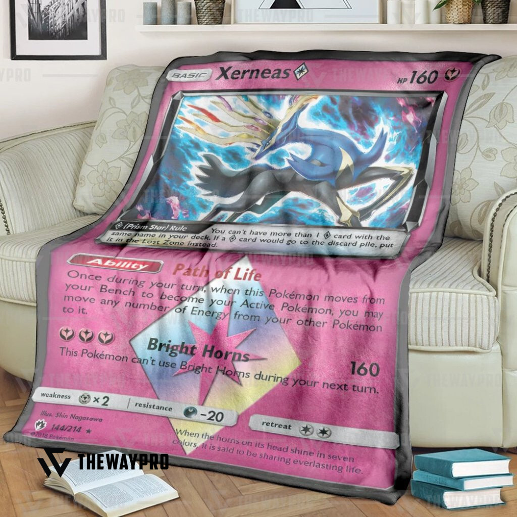 Anime Pokemon Xerneas Prism Star Lost Thunder Custom Soft Blanket Anime Pokemon Xerneas Prism Star Lost Thunder Custom Soft Blanket