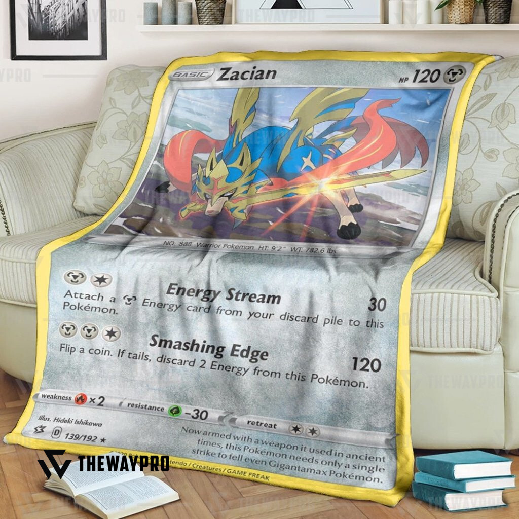 Anime Pokemon Zacian Rebel Clash Custom Soft Blanket Anime Pokemon Zacian Rebel Clash Custom Soft Blanket