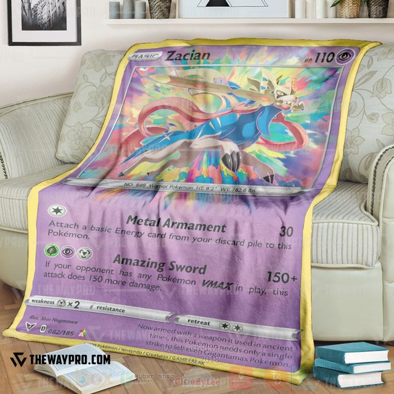 Anime Pokemon Zacian Vivid Voltage Blanket Anime Pokemon Zacian Vivid Voltage Blanket