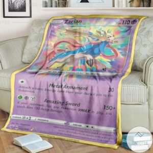 Anime Pokemon Zacian Vivid Voltage Custom Blanket