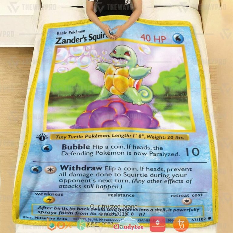 Anime-Pokemon-ZanderS-Squirtle-First-Edition-Soft-Blanket-2