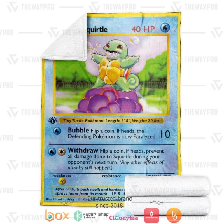 Anime-Pokemon-ZanderS-Squirtle-First-Edition-Soft-Blanket-3