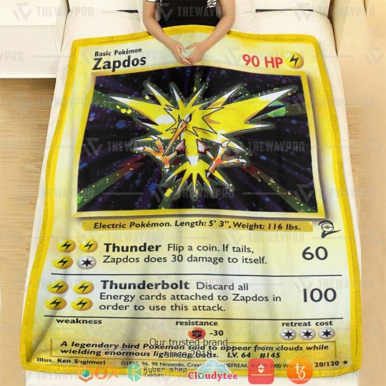 Anime-Pokemon-Zapdos-Base-Set-Soft-Blanket-2