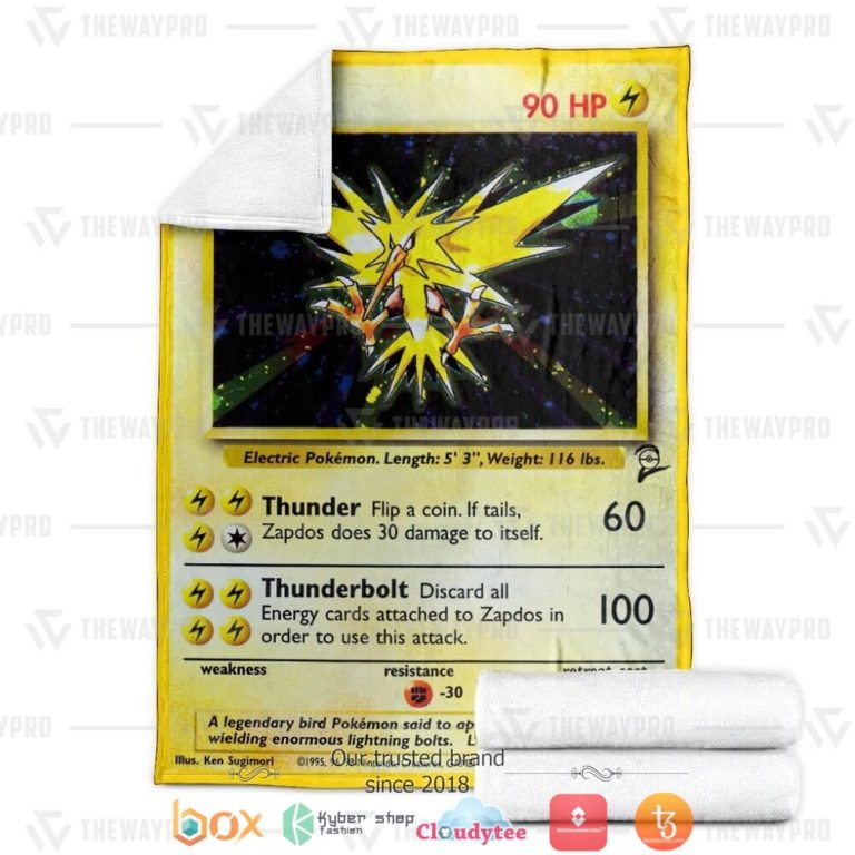 Anime-Pokemon-Zapdos-Base-Set-Soft-Blanket-3