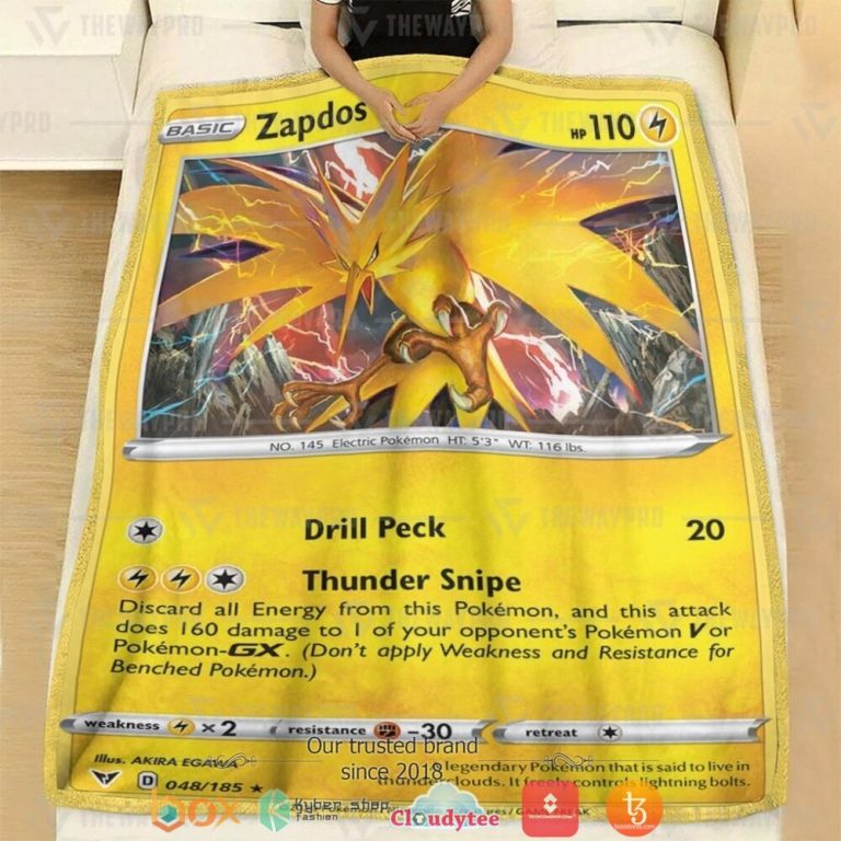 Anime-Pokemon-Zapdos-Vivid-Voltage-Soft-Blanket-1
