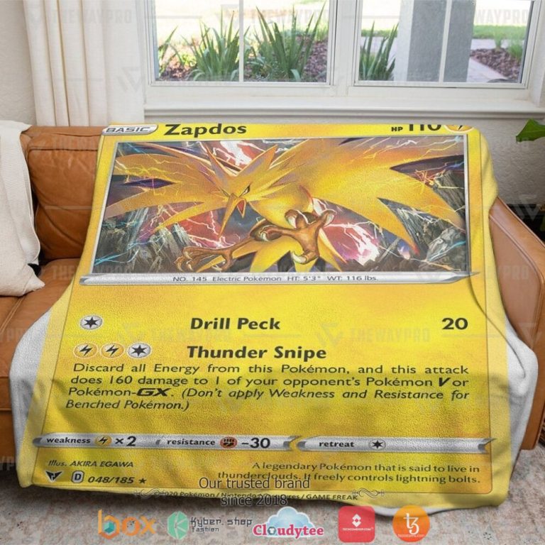 Anime-Pokemon-Zapdos-Vivid-Voltage-Soft-Blanket-3