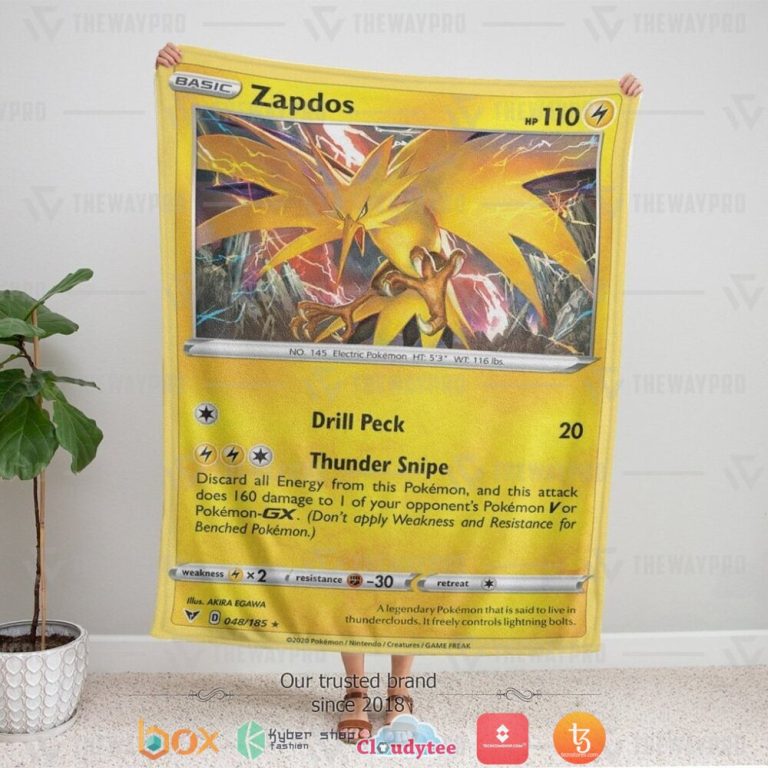 Anime-Pokemon-Zapdos-Vivid-Voltage-Soft-Blanket-4