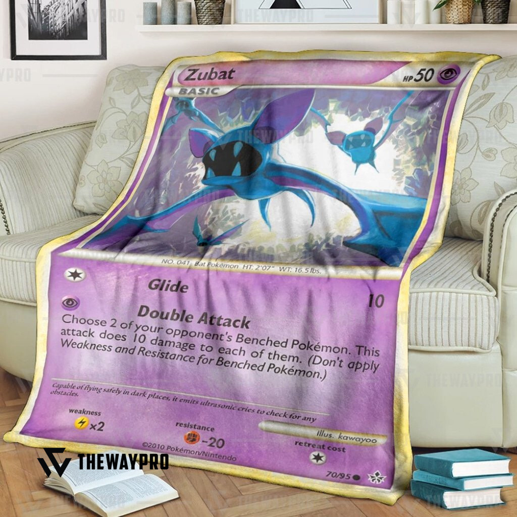 Anime Pokemon Zubat Unleashed Blanket Anime Pokemon Zubat Unleashed Blanket