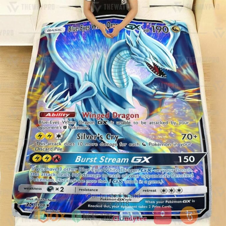 Anime-Ygo-Pkm-Blue-Eyes-White-Dragon-Gx-Custom-Soft-Blanket-1