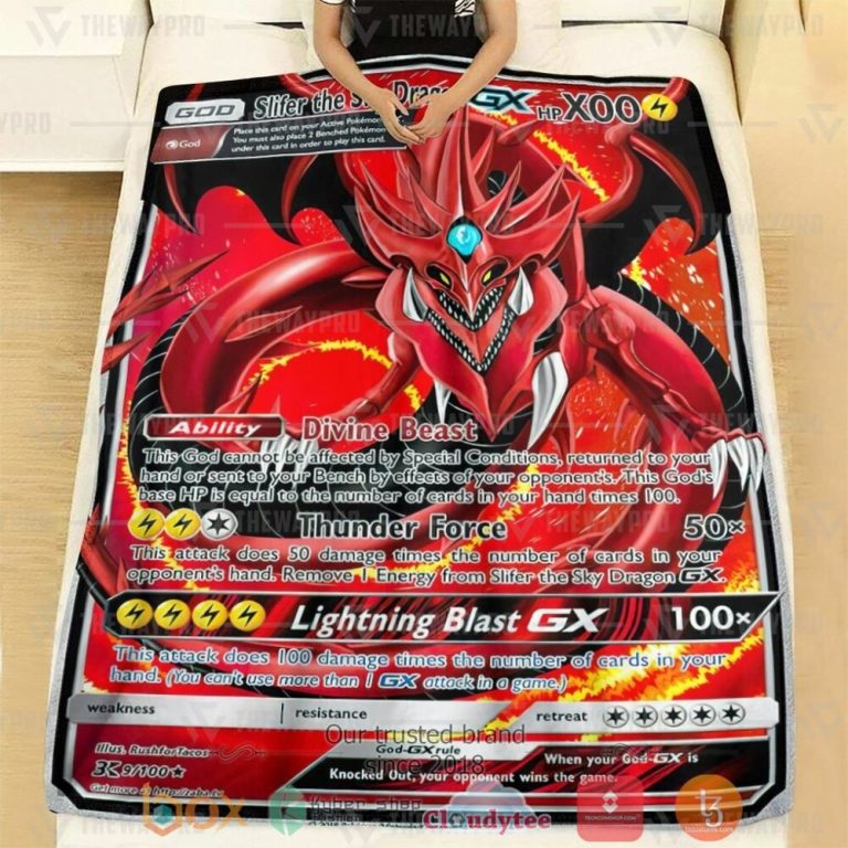 Anime-Ygo-Pkm-Slifer-The-Sky-Dragon-Gx-Custom-Soft-Blanket-1