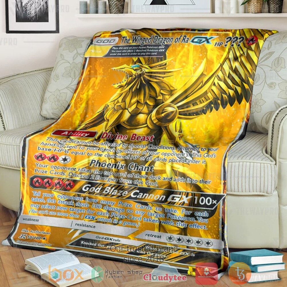 Anime Ygo Pkm The Winged Dragon Of Ra Custom Soft Blanket Anime Ygo Pkm The Winged Dragon Of Ra Custom Soft Blanket