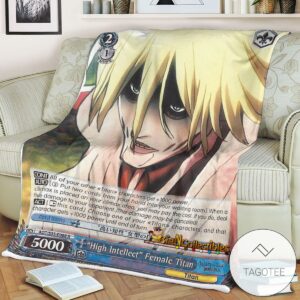 Aot High Intellect Female Titan Attack On Titan Sherpa Blanket Tagotee