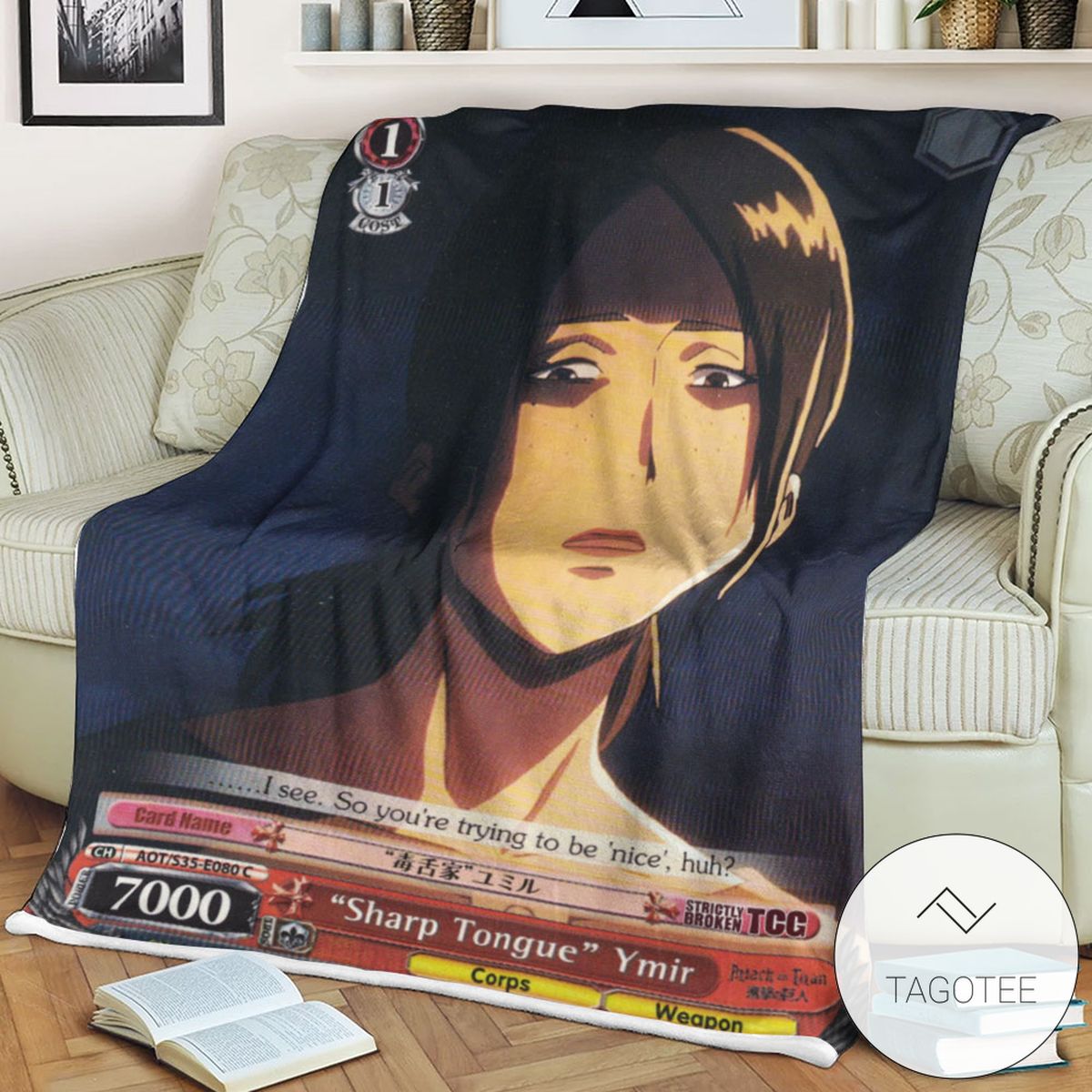 Aot Sharp Tongue Ymir Attack On Titan Sherpa Blanket Aot Sharp Tongue Ymir Attack On Titan Sherpa Blanket