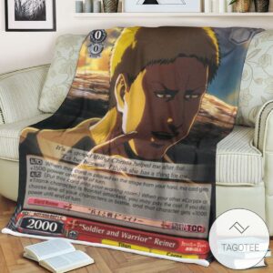 Aot Soldier And Warrior Reiner Attack On Titan Sherpa Blanket Tagotee