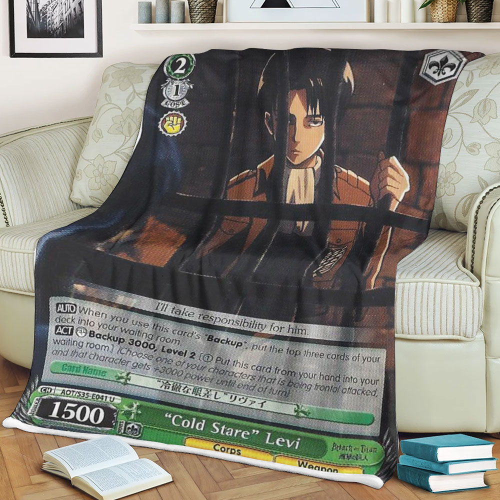 Attack On Titan Cold Stare Levi Blanket Attack On Titan Cold Stare Levi Blanket