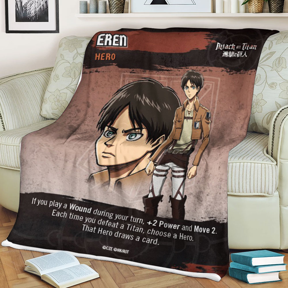 Attack On Titan Eren Card Blanket Attack On Titan Eren Card Blanket