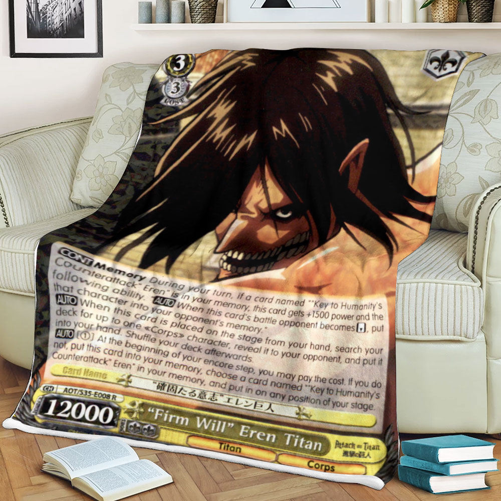 Attack On Titan Firm Will Eren Titan Sherpa Blanket Attack On Titan Firm Will Eren Titan Sherpa Blanket