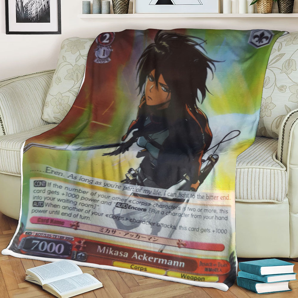Attack On Titan Mikasa Ackerman Sherpa Blanket Attack On Titan Mikasa Ackerman Sherpa Blanket