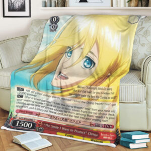 Attack On Titan The Smile I Want To Protect Christa Sherpa Blanket