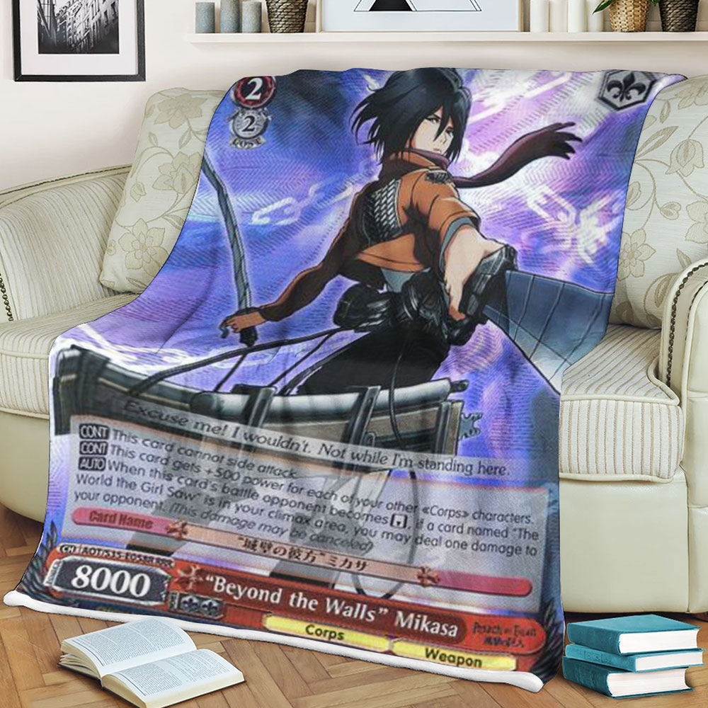 Attack On Titanbeyond The Walls Mikasa Sherpa Blanket Attack On Titanbeyond The Walls Mikasa Sherpa Blanket