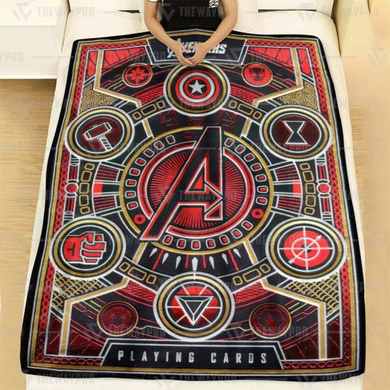 Avengers-Playing-Card-Red-Blanket-1