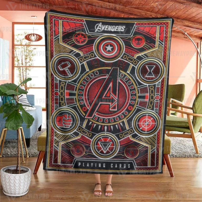 Avengers-Playing-Card-Red-Blanket-3