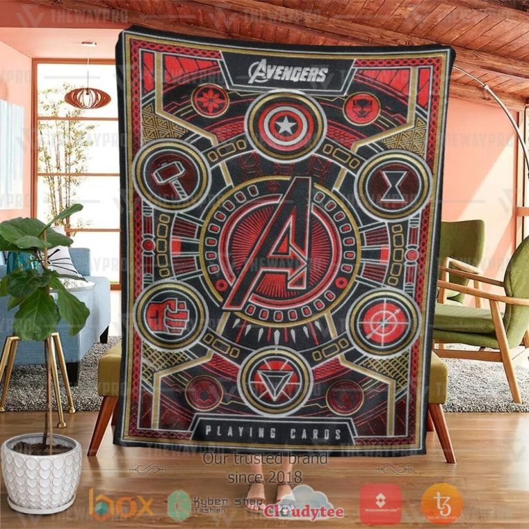 Avengers-Playing-Card-Red-Custom-Soft-Blanket-3