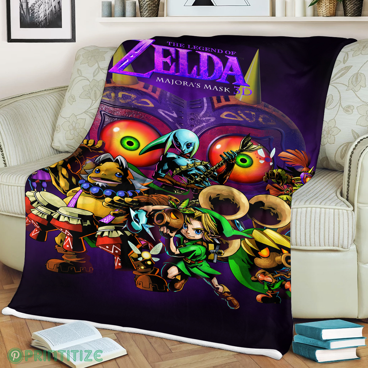 Legend Of Zelda Majoras 3d Full Character Premium Blanket Legend Of Zelda Majoras 3d Full Character Premium Blanket