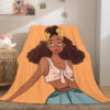 Black African Girl Blanket 637