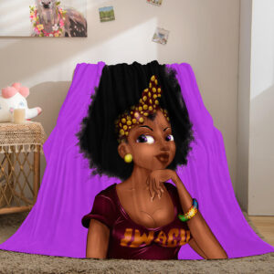 Black African Girl Blanket 716