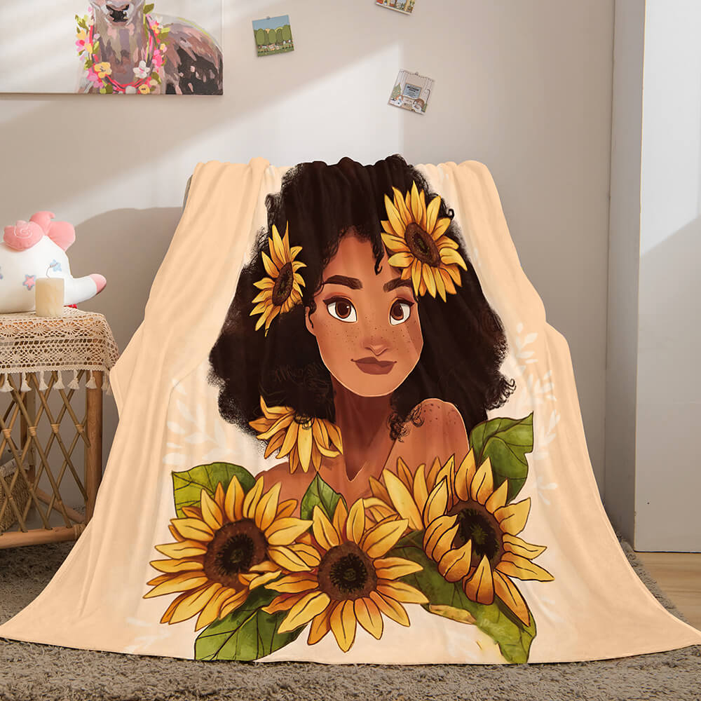 Black African Girl Blanket 687 Black African Girl Blanket 687