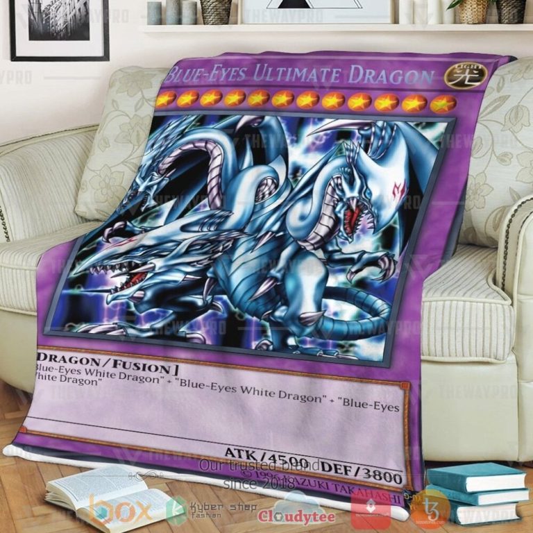 Blue-Eyes-Ultimate-White-Dragon-Custom-Soft-Blanket-1