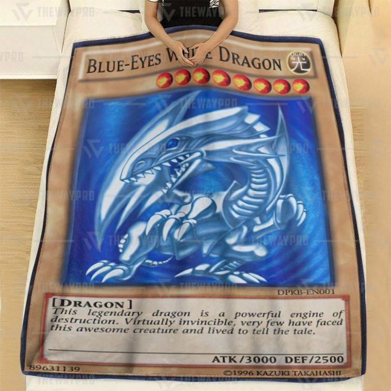 Blue-Eyes-White-Dragon-Card-Custom-Soft-Blanket-1