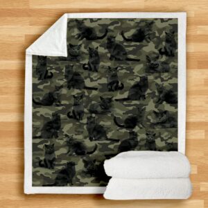 British Shorthair Cat Camo Blanket