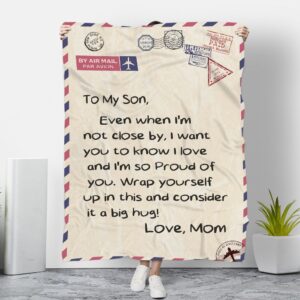 By Air Mail To My Son Wrap Yourself Up In This And Consider It A Big Hug Love Mom Blanket