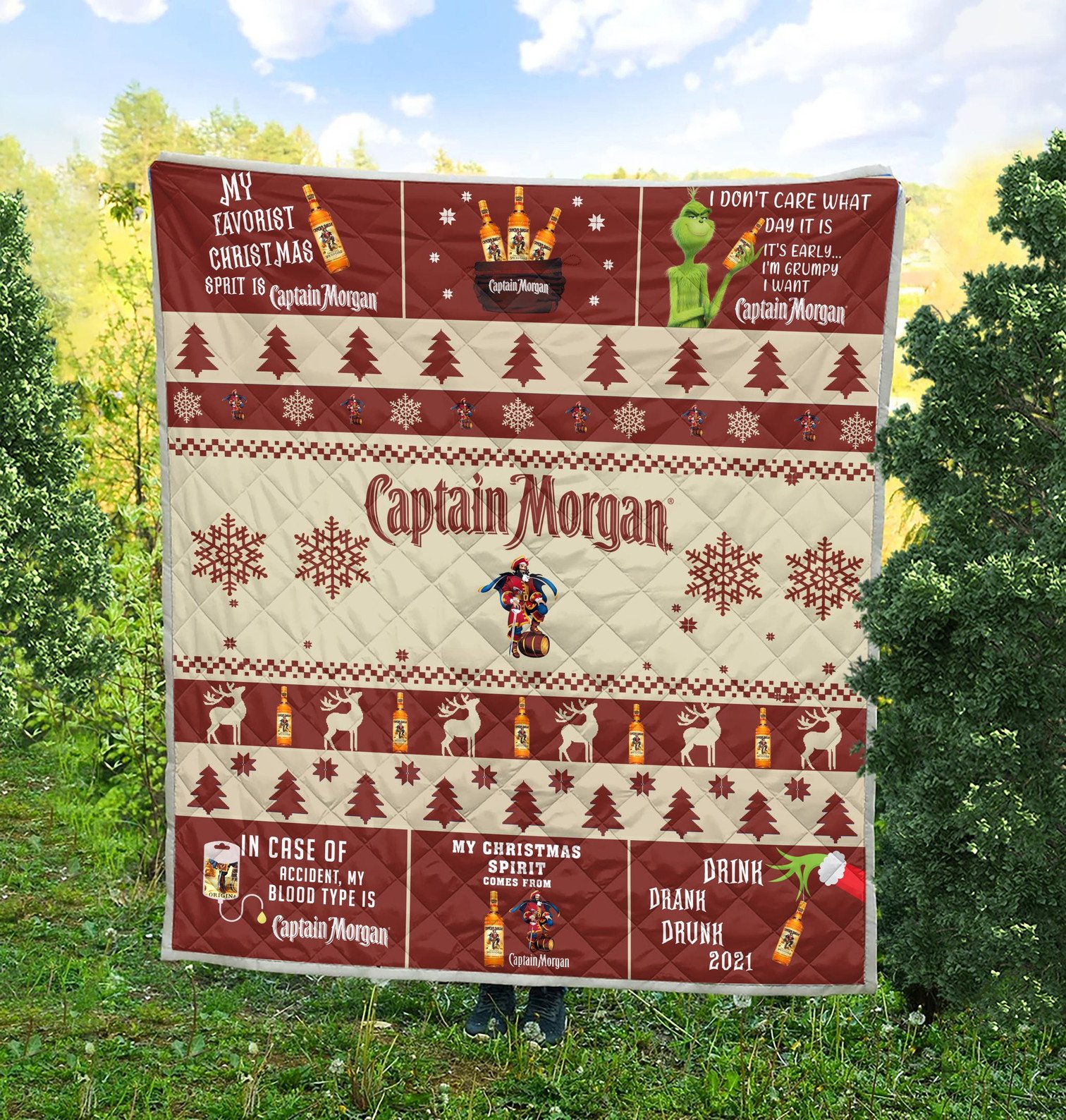 Captain-Morgan-Grinch-Christmas-Blanket-Quilt-1