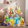 Cartoon Pikachu Pattern Blanket 530