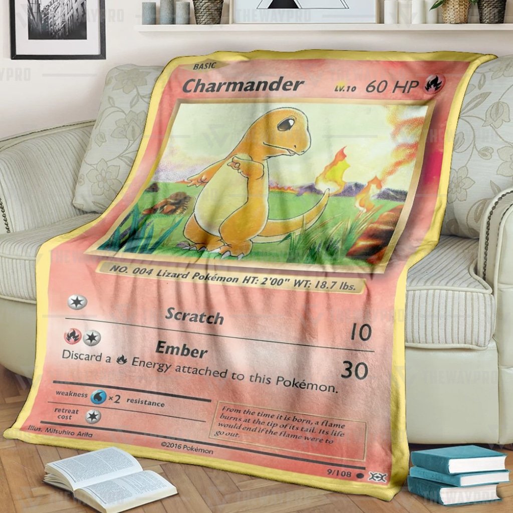 Charmander Pokemon Fleece Blanket Charmander Pokemon Fleece Blanket
