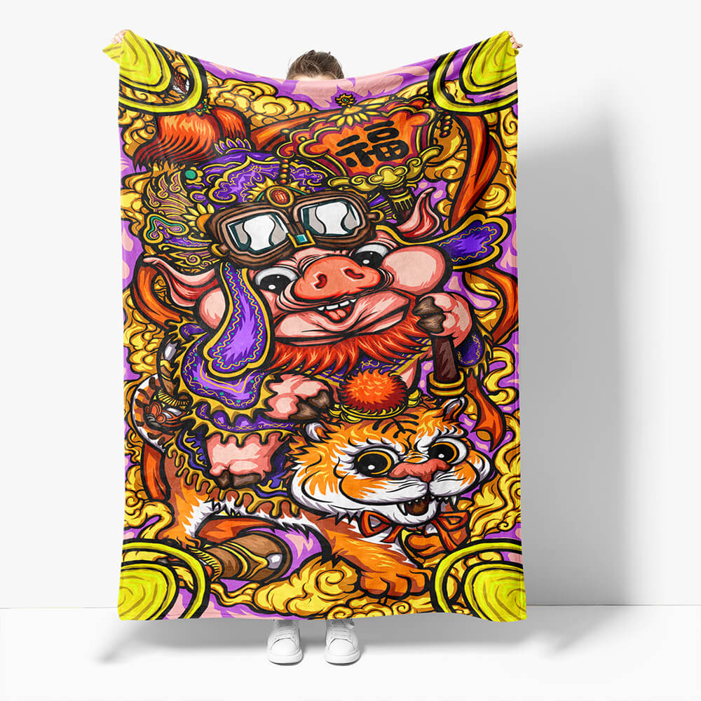 Chinese National Tide Elements Blanket 554 Chinese National Tide Elements Blanket 554