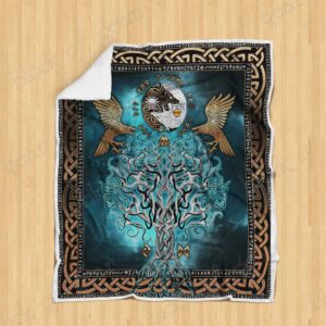 Compass Yggdrasil Viking All Over Printed Blanket