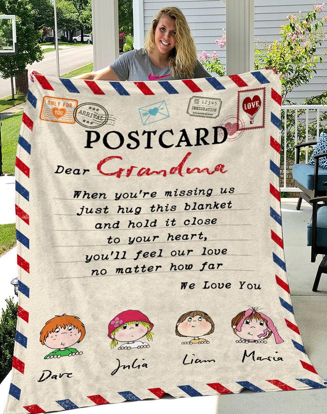 Custom Name Letter Dear Grandma When Youre Missing Us Blanket Custom Name Letter Dear Grandma When Youre Missing Us Blanket