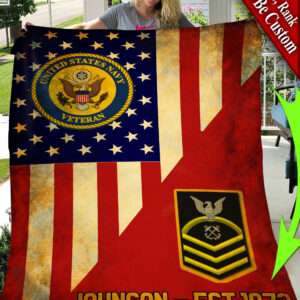 Custom Your Name United States Navy Veteran All Over Printed Blanket
