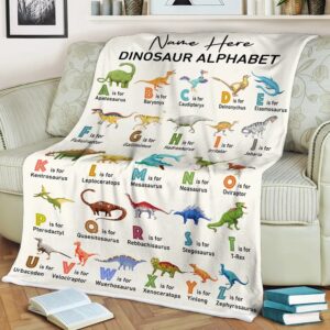 Dinosaur Alphabet Custom Personalized Blanket