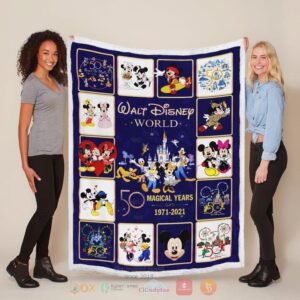 Disney World 50 Magical Years 1971 2021 Mickey Mouse And Minnie Mouse Blanket