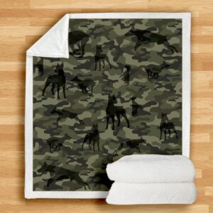 Doberman Camo Blanket