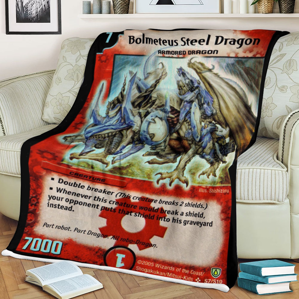 Duel Masters Bolmeteus Steel Dragon Sherpa Blanket Duel Masters Bolmeteus Steel Dragon Sherpa Blanket