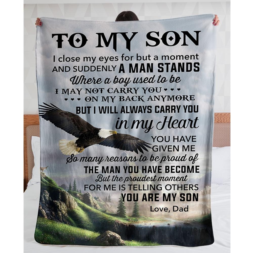 Eagle To My Son I Will Always Carry You In My Heart You Are My Son Love Dad Blanket Eagle To My Son I Will Always Carry You In My Heart You Are My Son Love Dad Blanket