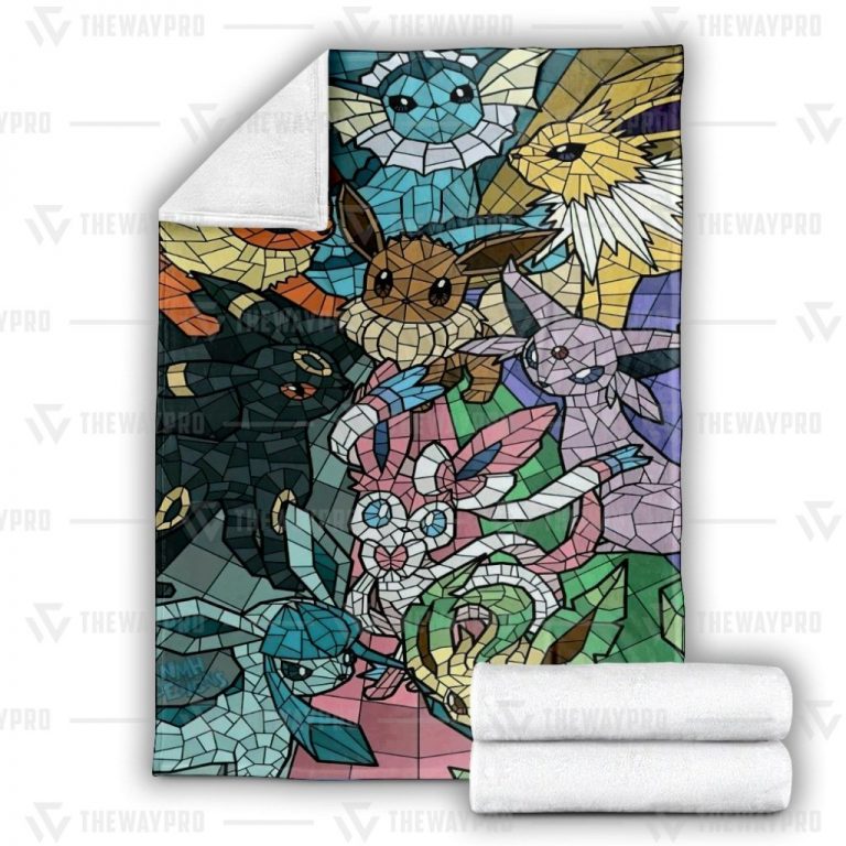 Eevee-And-Eeveelutions-Pokemon-Fleece-Blanket-1