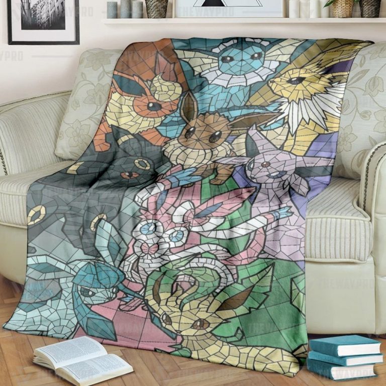 Eevee-And-Eeveelutions-Pokemon-Fleece-Blanket-3