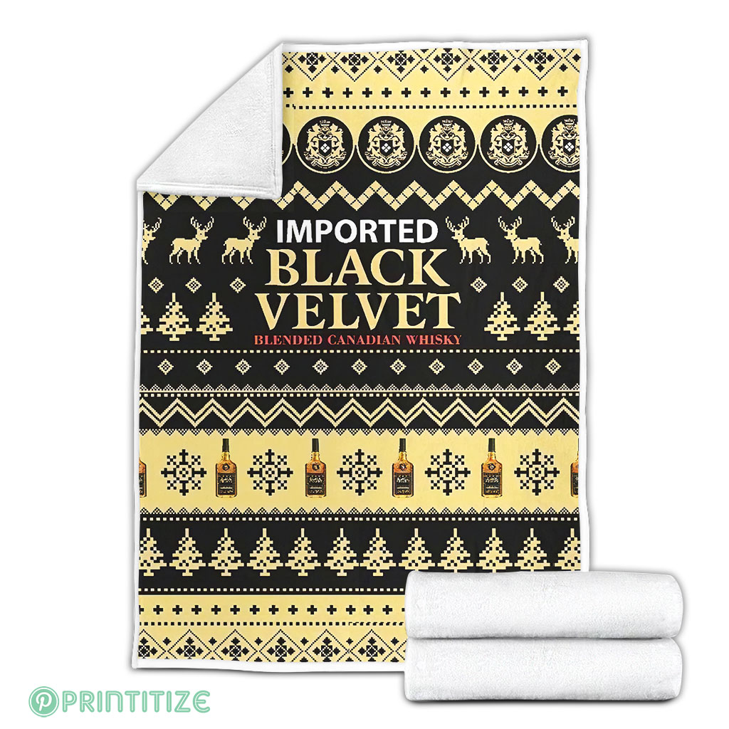 Black Velvet Ugly Xmas Whisky Fleece Blanket Black Velvet Ugly Xmas Whisky Fleece Blanket